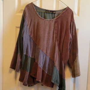 Long sleeve patchwork bohemian top